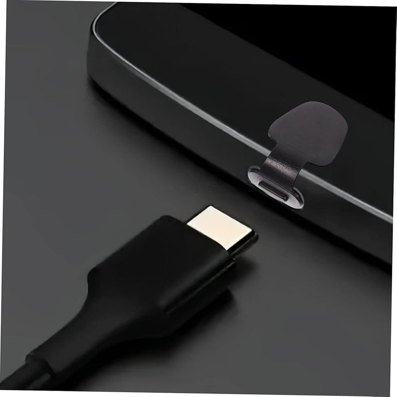 Black 16 Pcs Self Adhesive Type C Charging Port Protectors Silicone Stoppers - Image 4